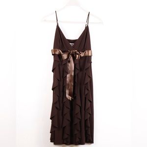 Beautiful brown ruffle dress for going out, wedding attire, homecoming Cache 10